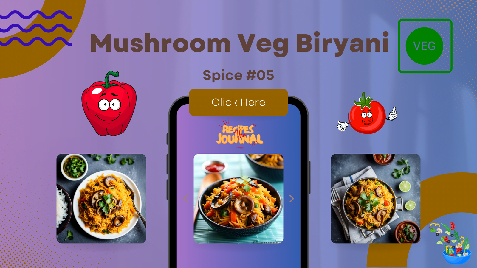 Mushroom Veg Biryani : Spice #05